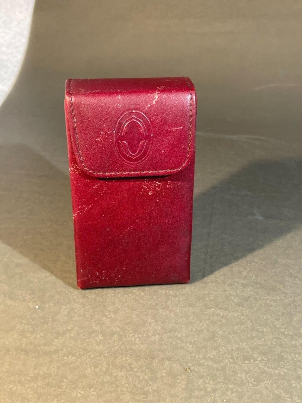 Vintage Buxton Red Leather Snap Case 4.25"x 2.5" Buxton 18 Cigarette Case (#783)